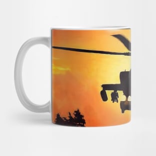 AH-64 Apache Helicopter Oil Painting Mug